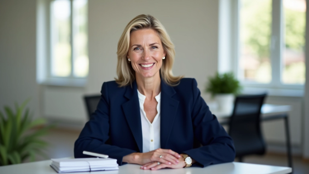 Midlife coach in modern professional office setting