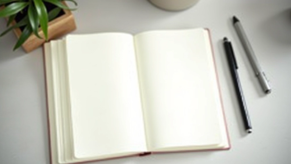 Open notebook with handwritten goals and a pen on cream-colored paper, natural daylight, clean workspace, overhead view